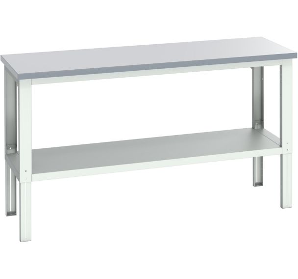 Banc Cubio stratifié étagère-2000x750x740-1140mm-Bleu
