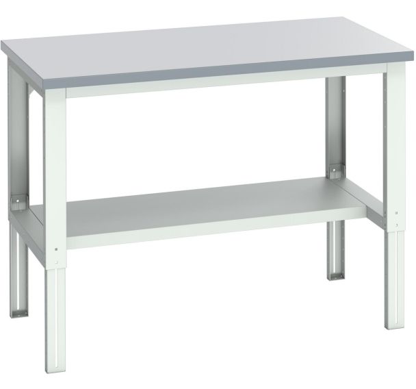 Banc Cubio stratifié mi étagère-1500x900x740-1140mm-Bleu