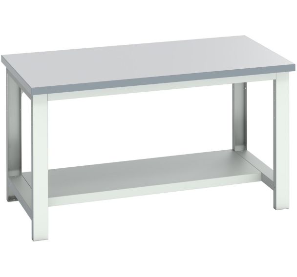Banc Cubio stratifié mi étagère-1500x900x840mm-Bleu