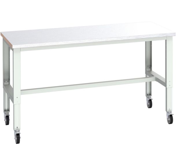 Banc Cubio sur roues acier-2000x900x740-1140mm-Bleu