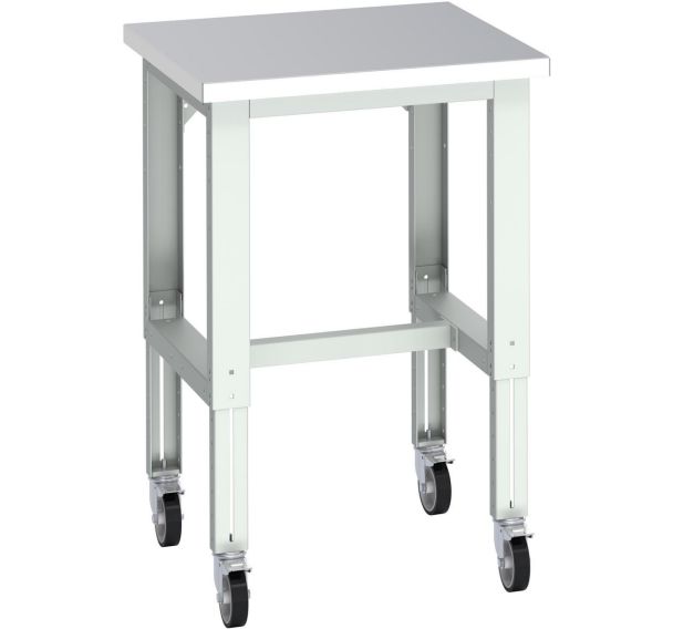 Banc Cubio sur roues inox-750x750x840-1140mm-Bleu
