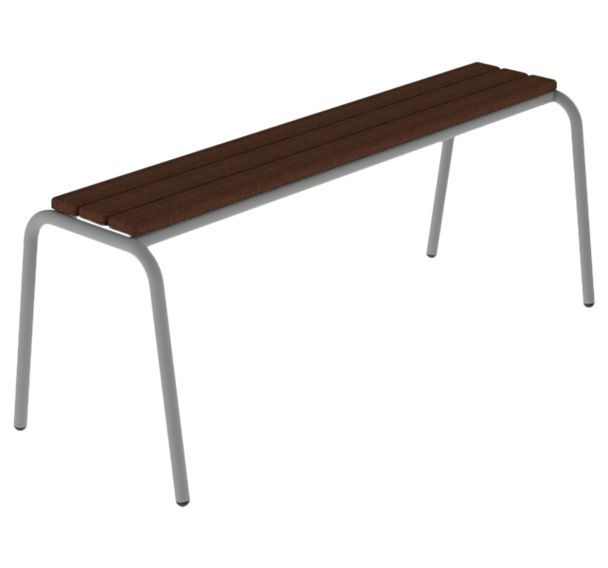 Banc Eben 120 cm hêtre massif wengé - piètement gris 9006