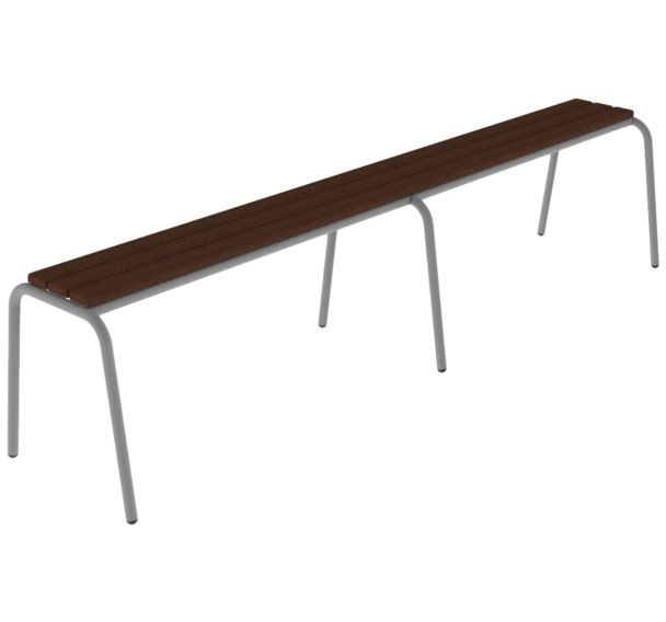 Banc Eben 200 cm hêtre massif wengé - piètement gris 9006