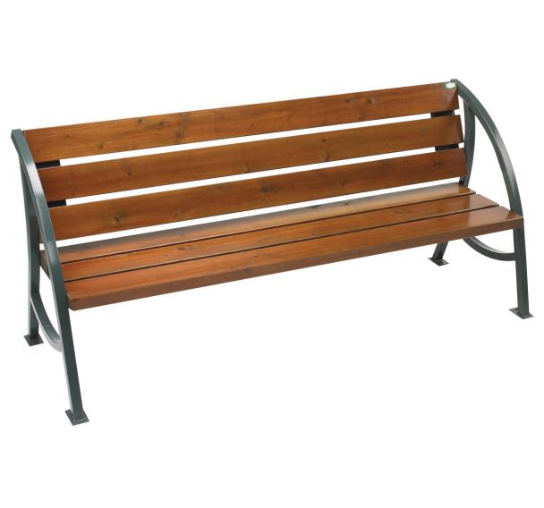 Banc Flamme 150 cm teinté acajou