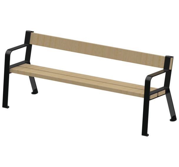 Banc Forézien enfant 137.5 cm bois naturel acier Tolerie Forezienne