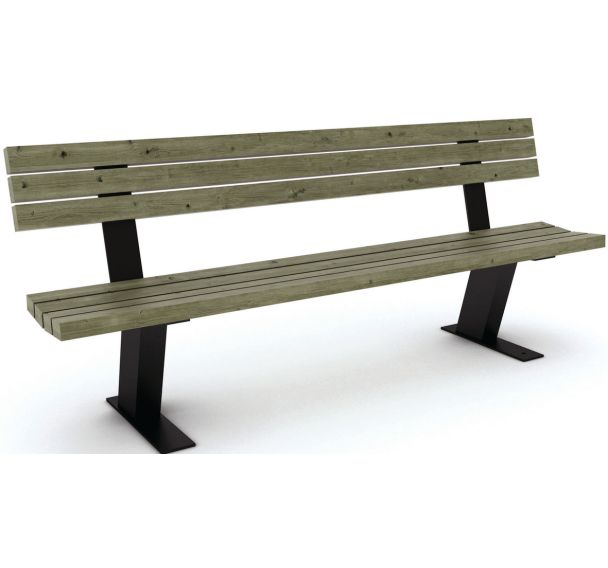 Banc Glénan 7 lames 200x60x80 cm - pin
