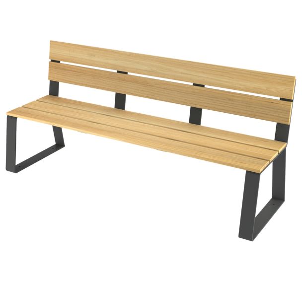 Banc HAVANE 1.80 m robinier/acier anthracite 7016
