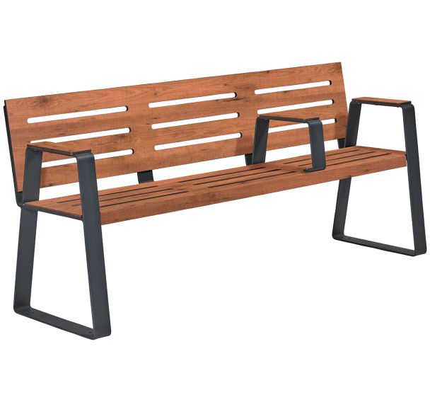 Banc HAVANE PMR - ajouré bois/métal - BUTON DESIGN