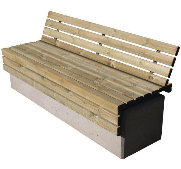 Banc Hades 180 x 58 x 78 cm - pin / béton gris