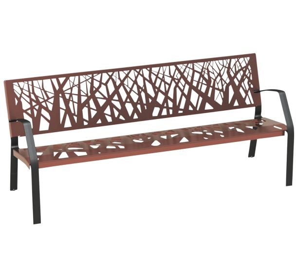 Banc Lagupie acier marron