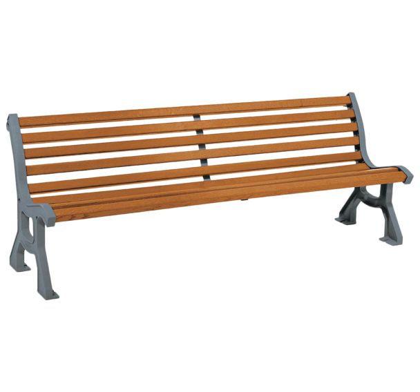Banc Lublin 2 m acier - assise/dossier bois - Procity