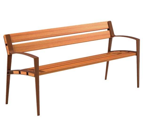 Banc MINSK 180 cm lattes bois/acier marson 8028