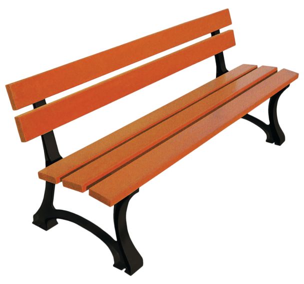 Banc Mora 1.80m structure fonte - assise/dossier bois résineux Procity