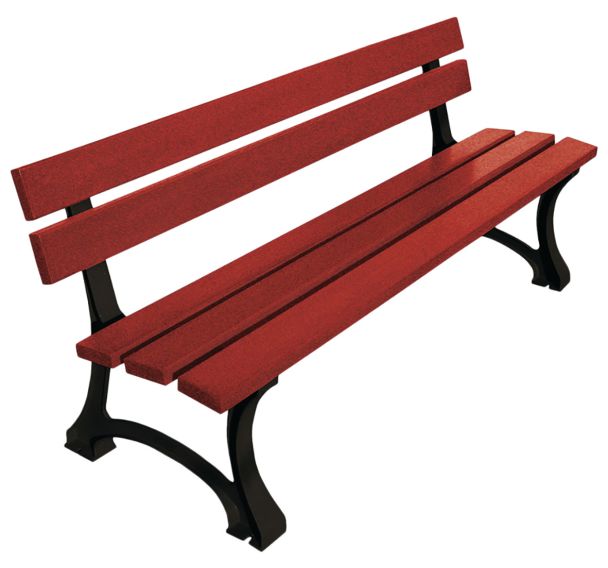 Banc Mora 2 m structure acier - assise/dossier bois exotique - Procity