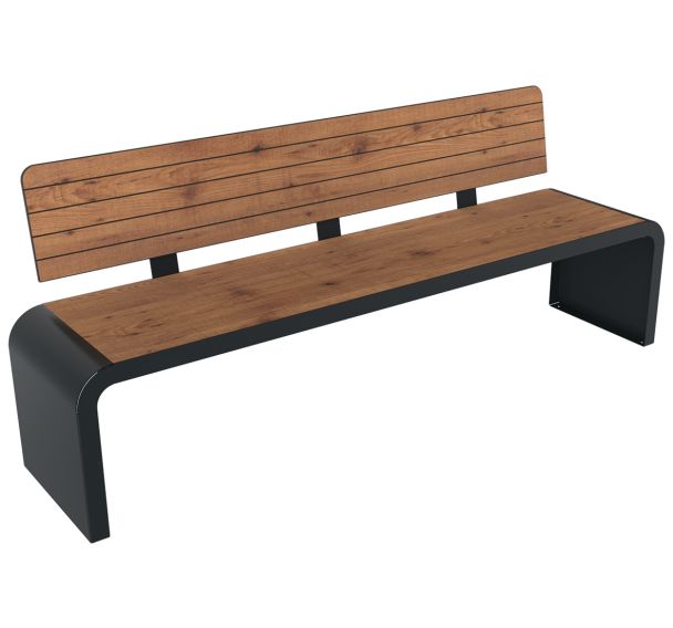 Banc NEW YORK 2 m effet lames bois/métal - BUTON DESIGN