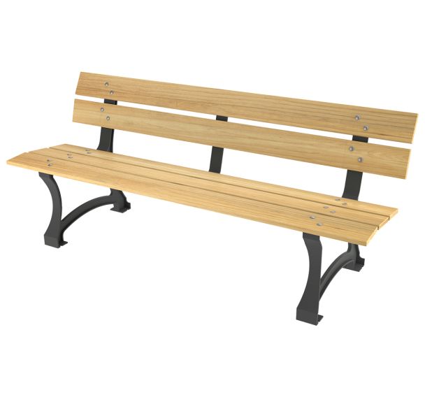 Banc PRAGUE 1.80 m robinier/fonte anthracite 7016