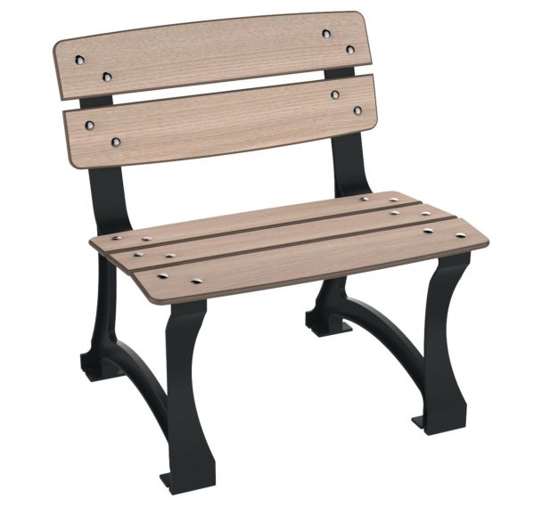 Banc PRAGUE 1 place lames bois/fonte - BUTON DESIGN