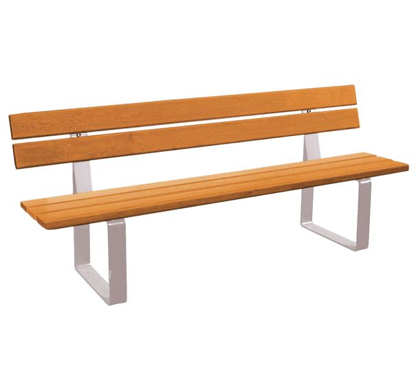 Banc Riga 2 m acier - assise/dossier bois exotique - Procity