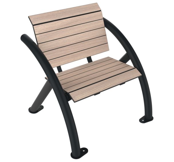 Banc SYDNEY 1 place bois effet lames/métal - BUTON DESIGN