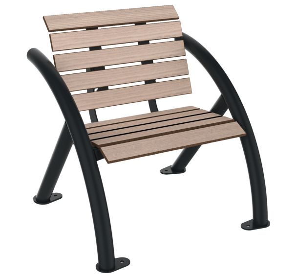 Banc SYDNEY 1 place lames bois/métal - BUTON DESIGN