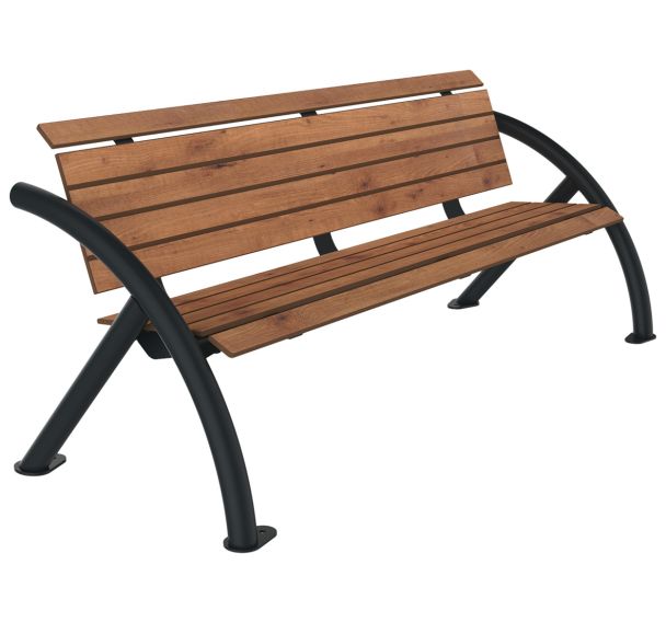 Banc SYDNEY 2 m effet lames bois/métal - BUTON DESIGN