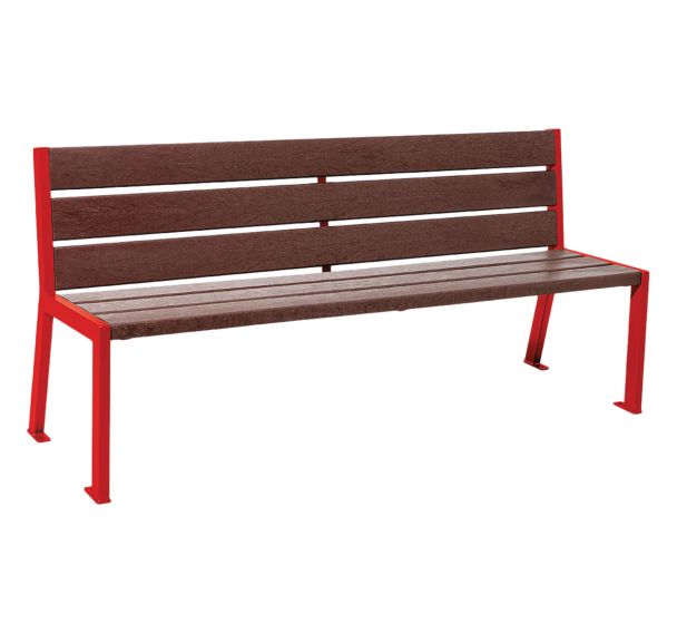 Banc Silaos 1.80 m acier/plastique recyclé 6 lames - Procity