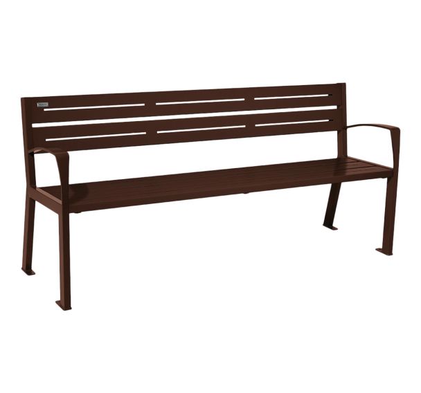 Banc Silaos accoudoirs 5 lames acier 1.80 m - Procity