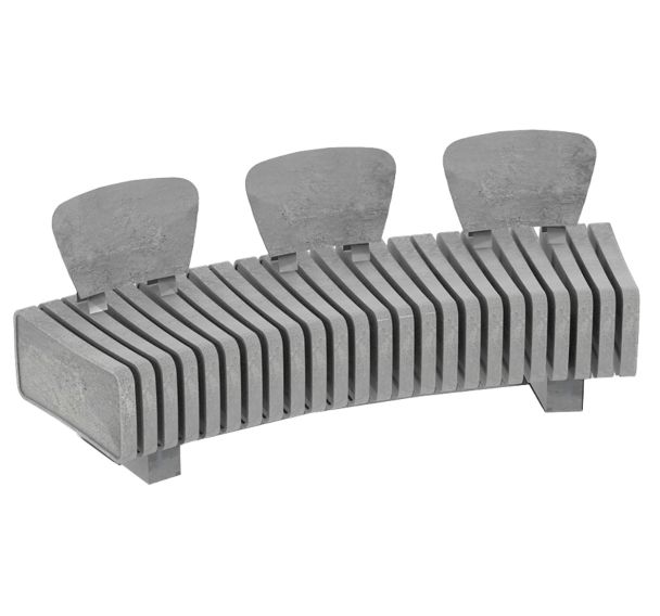 Banc VERTEBRA cintré 200 cm avec dossier plastique recyclé