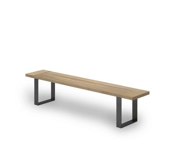 Banc Valencia - assise Iroko - piètement métal