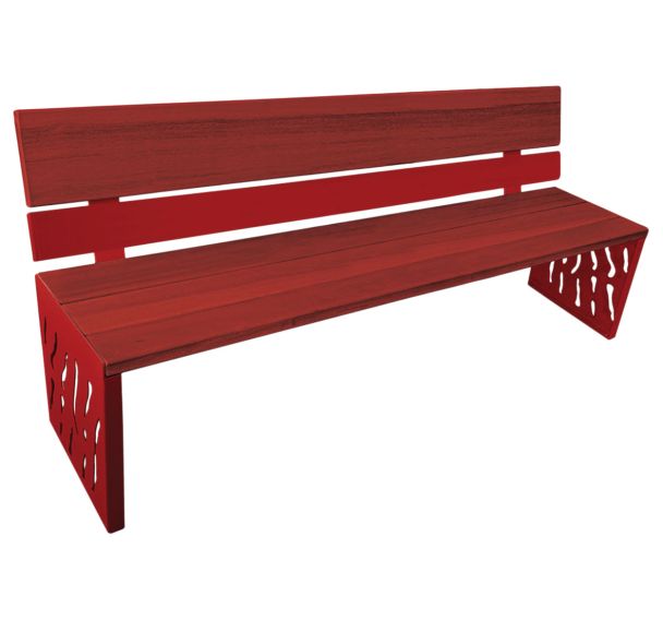 Banc Venise 1.80 m acier - dossier acier/bois - Procity