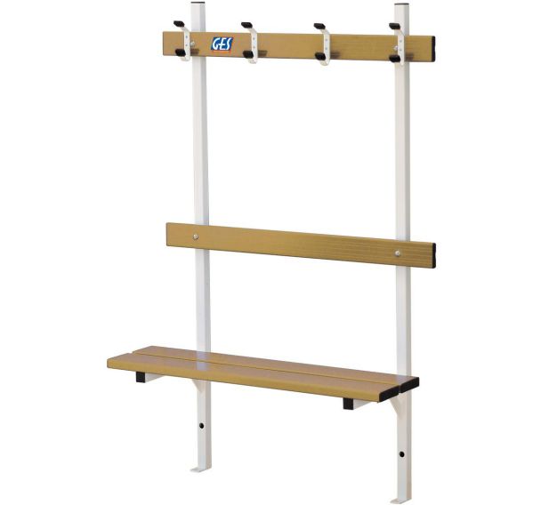 Banc Vestiaire Mur/Sol avec porte patère GES Assise Bois