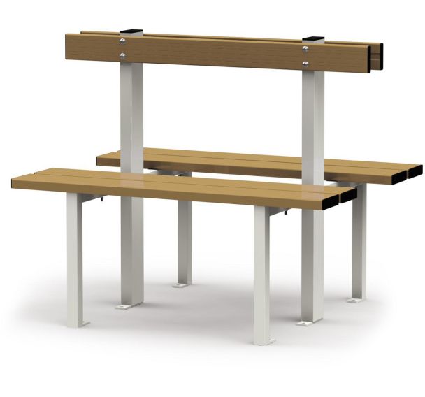 Banc Vestiaire double sur pieds GES Assise en Bois