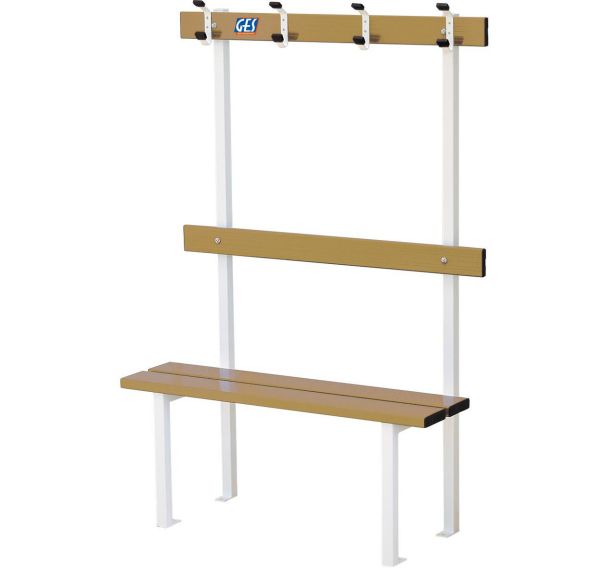 Banc Vestiaire sur pieds avec porte-patères GES Assise Bois