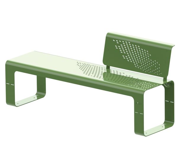 Banc Zigzag droit 1 dossier 170 cm acier Tolerie Forezienne