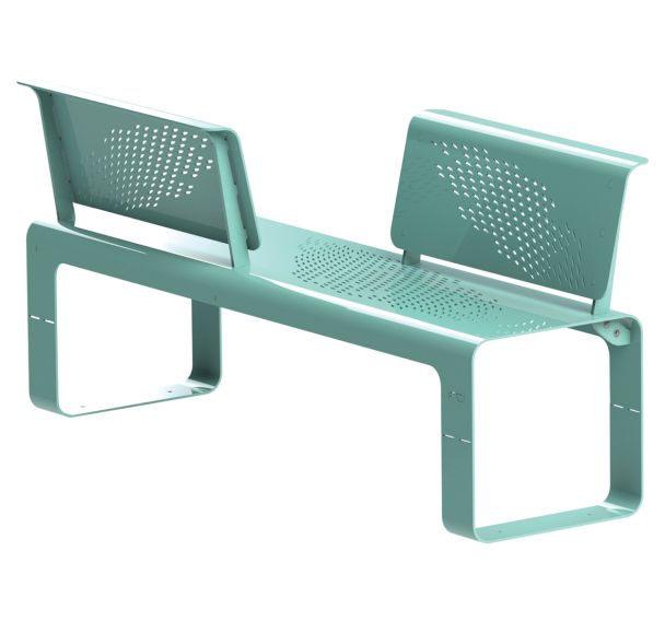 Banc Zigzag droit 2 dossiers 170 cm acier Tolerie Forezienne