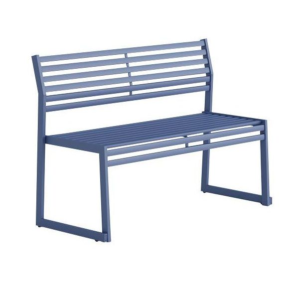 Banc avec dossier en acier galvanisé - 120 cm - Urbantime