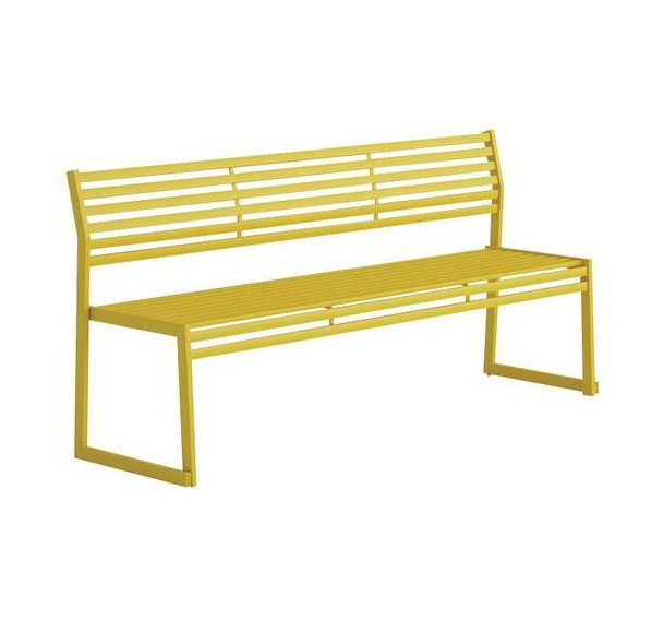 Banc avec dossier en acier galvanisé - 180 cm - Urbantime
