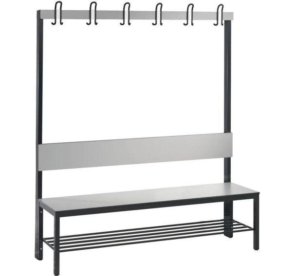Banc bois à patères avec dossier Basic Plus - avec et sans grille - CP