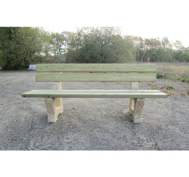 Banc bois/béton Busserais