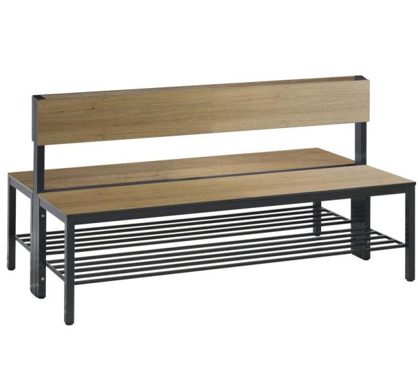 Banc bois double face dossier Basic Plus - avec et sans grille - CP