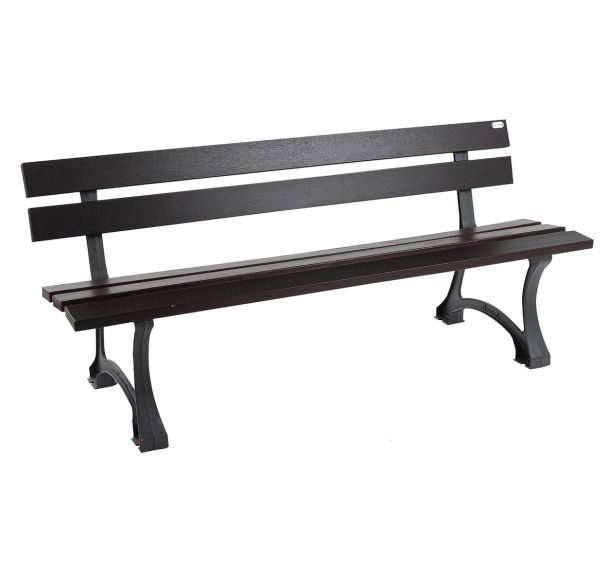 Banc classique bois exotique/fonte - Manutan