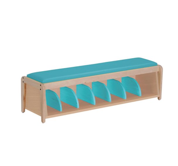 Banc d'accueil Lili avec casiers assise bois