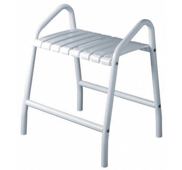Banc de douche avec 2 poignées blanc