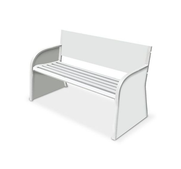 Banc de tennis acier electrozingué blanc