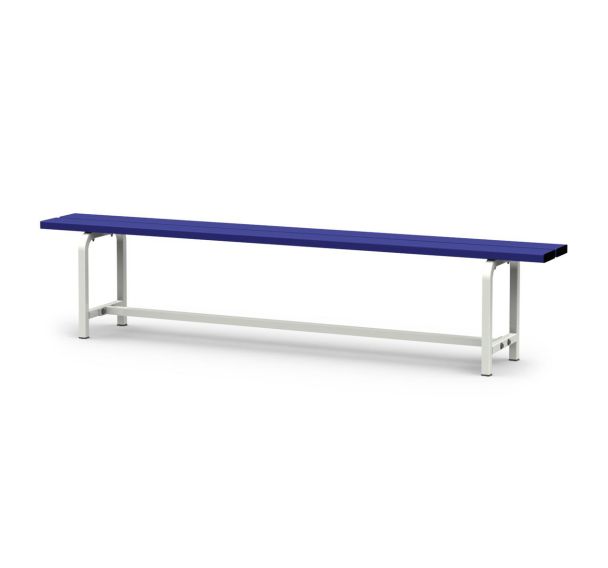 Banc de vestiaire DE 2M sur pied GES, assise alu