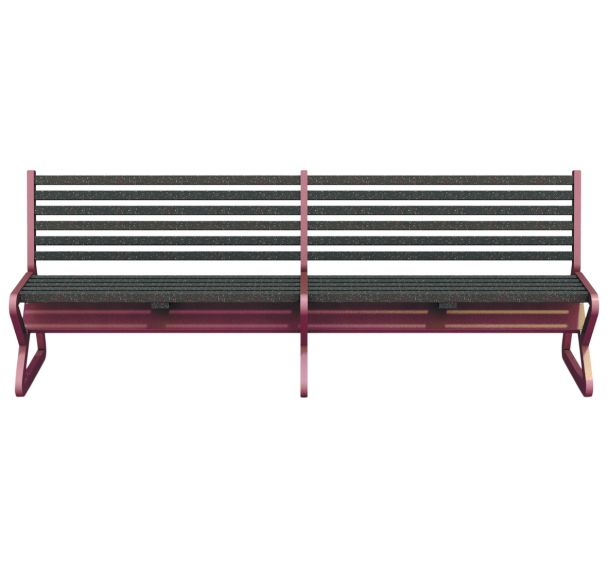 Banc double MESLIER 238 cm lattes Ipra - structure alu - Urbemob