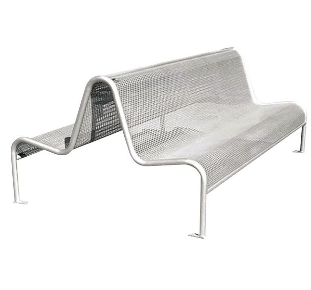 Banc double Troke 2,08 m acier gris 9006