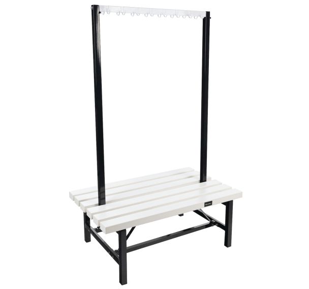 Banc double patère PVC blanc - À monter - Manutan