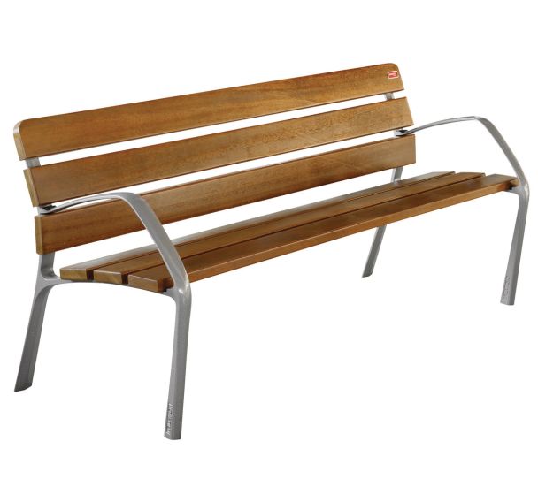 Banc et fauteuil Néo bois exotique/fonte