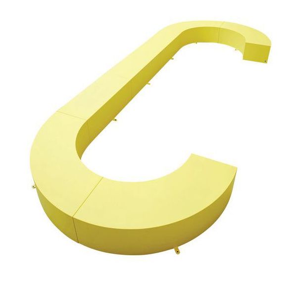 Banc modulable 2 courbes + 3 droits - jaune